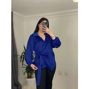 Butik Özlem Bilgin Yandan Bağlamalı Saten Bluz