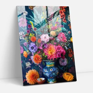 Painted Anarchy Frida Kahlo Style Modern Sanat Cam Baskı - Frida Kahlo Eserleri 30X45 cm