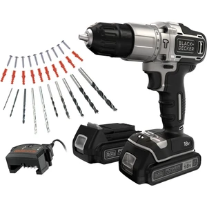 Black & Decker Silver Series BDCHD18SC2K-QW 18 V 1.5 Ah Çift Batarya Darbeli Matkap + Aksesuar (Kitbox)