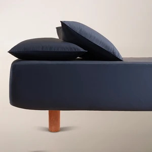 %100 Pamuk Saten Lastikli Çarşaf Seti 100x200 cm Lacivert - Lia Serisi