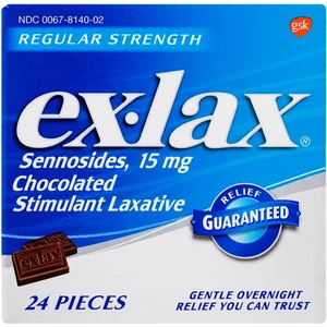 Ex-Lax Exlax Regular Strenght Chocolate 24 Pieces