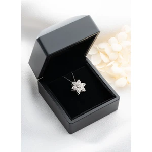 Silvano Jewelry 925 Ayar Gümüş Dönen Lotus Çiçeği Kolye, Zarif Işıklı Hediye Kutusunda Şık Sunum