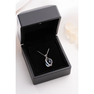 Silvano Jewelry 925 Ayar Gümüş Mavi Dönence Kolye