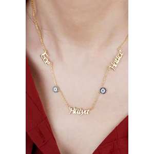 Silvano Jewelry 925 Ayar Gümüş Kişiye Özel Isimli Nazar Boncuklu Kolye