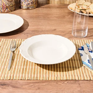 Tulu Porselen Liana Çukur Tabak - Krem - 23 cm