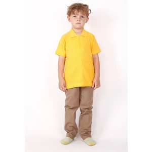 Unısex Çocuk Genç Polo Yaka Kısa Kol Normal Kalıp Düz Basic Okul Lise T-Shırt