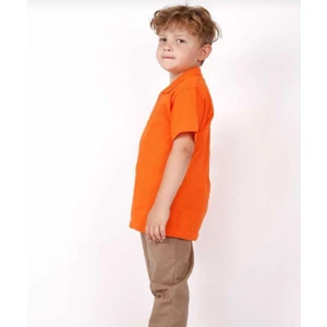 Unısex Çocuk Genç Polo Yaka Kısa Kol Normal Kalıp Düz Basic Okul Lise T-Shırt