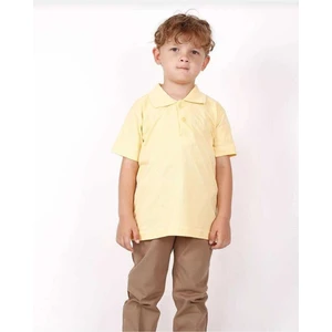 Unısex Çocuk Genç Polo Yaka Kısa Kol Normal Kalıp Düz Basic Okul Lise T-Shırt