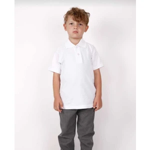Unısex Çocuk Genç Polo Yaka Kısa Kol Normal Kalıp Düz Basic Okul Lise T-Shırt