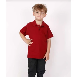 Unısex Çocuk Genç Polo Yaka Kısa Kol Normal Kalıp Düz Basic Okul Lise T-Shırt