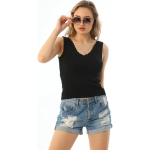Işılda Fashion Kadın Giyim Merdiven Yaka Triko Bluz