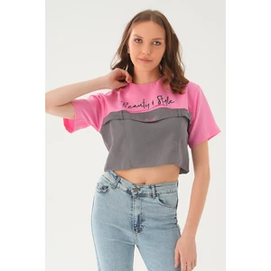71504  Kanguru Cepli Tişört Pembe