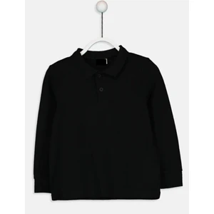 Çocuk Uzun Kol Normal Kalıp Comfort Polo Yaka Düz Renk Okul Penye Lakost T-Shırt