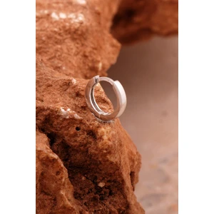 Sümer Telkari Gümüş 12 mm Rodyumlu Halka Erkek Küpesi 6902