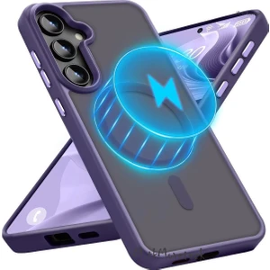 M.tk moveteck Samsung Galaxy S23 Fe Kılıf Mat Magsafe Şarj Özellikli Darbe Önleyici Hassas Butonlu Renkli Kenarlı