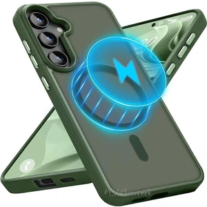 M.tk moveteck Samsung Galaxy S24 Plus Kılıf Mat Magsafe Şarj Özellikli Darbe Önleyici Hassas Butonlu Renkli Kenarlı