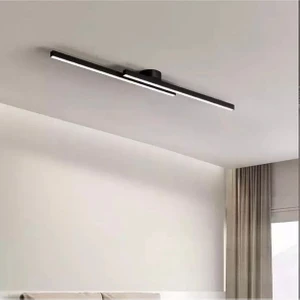 Avizen Lighting Project Modern Tavan Koridor Aydınlatması Çubuk LED Siyah Lineer Avize Armatür