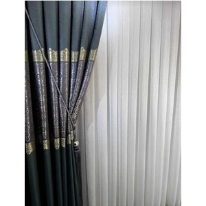 Altuntaş Tasarım KAR600 KETEN70 Gümüş Simli Tül Perde 1x2 Seyrek Pile