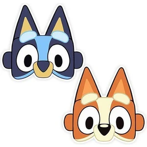 Parti Dükkanım Bluey Kağıt Maske 6 Adet