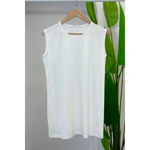 İmaj Butik Krem Sıfır Kol İçlik Tunik