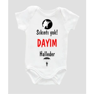 Outdoor One Organik  Pamuk Sıkıntı Yok Dayım Halleder Baskılı Bebek Body ZBN074
