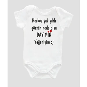 Outdoor One Organik  Pamuk Herkes Yakışıklı Görsün Baskılı Bebek Body ZBN072