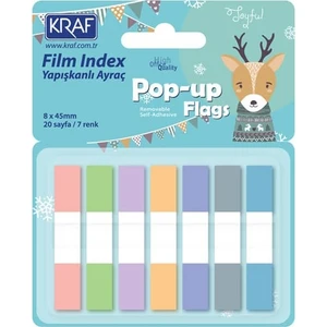 Index Film Pp Pop Up 7 Renk x 20 Yaprak 8 x 45 mm 51250 1 Adet