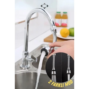 Flexible Esnek Spiral Hortumlu Musluk Batarya Ucu Başlığı 2 Farklı Mod Fonksiyonlu Musluk Başlığı