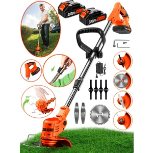 Alman Eco Pro  2 Akülü T 3800 Vf 20 Ah Ot Çim Çalı Diken Biçme Tırpanı Teleskopik Uzatmalı