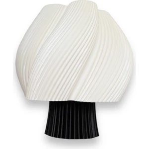 Limon 3D Desing Limon 3Design Şık ve Modern Tasarımlı Beyaz Abajur Masa Lambası - Siyah Gövde