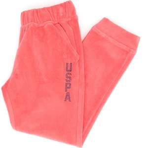 U.S. Polo Assn. Kız Çocuk Pembe Taş Detaylı Kadife Eşofman Altı 50272437-VR041