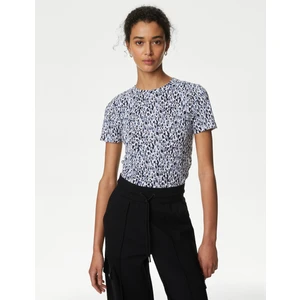 Marks & Spencer Saf Pamuklu Kısa Kollu Desenli T-Shirt