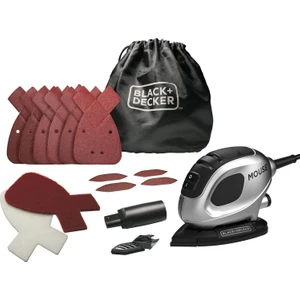 Black & Decker Silver Series BEW230SBCK-QS 55 W 11.000 Rpm Mouse Detay Zımpara Makinesi ve Aksesuar Seti (15 Karışık Aksesuar, Zımpara Kağıtları ve Vakum Adaptörü) Kitbox