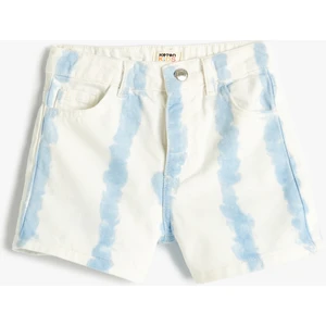 Kot Şort Mini Batik Desenli Pamuklu