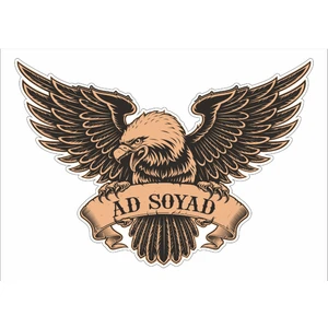 Sticker Usta Kişiye Özel Kartal Ad Soyad Araba Oto Motosiklet Karavan Sticker 00070