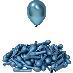Patladı Gitti 5 Inç Krom Mavi Mini Balon 10 Adet