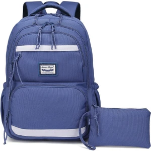 Smart Bags Sırt Çantası Okul Boyu Kalem Kutusu Hediyeli 3234 - Jeans Mavi Lila