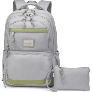 Smart Bags Sırt Çantası Okul Boyu Kalem Kutusu Hediyeli 3234 - A.Gri New Yeşil