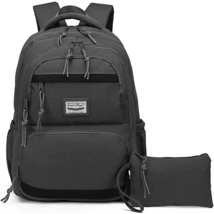 Smart Bags Sırt Çantası Okul Boyu Kalem Kutusu Hediyeli 3234 - Koyu Gri Siyah