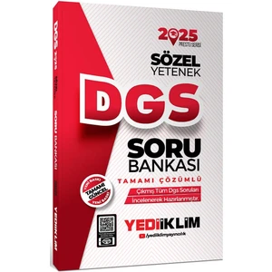 Yediiklim Yayınları 2025 Dgs Sözel Yetenek Tamamı Çözümlü Soru Bankası