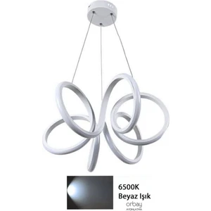 Orbay Aydınlatma Modern LED Avize Beyaz Işık Tek Renk Sarkıt Beyaz 6’lı