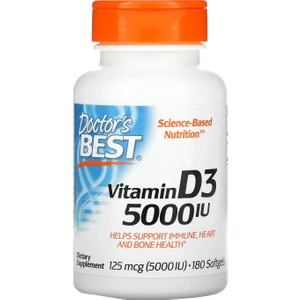Doctor's Best Vitamin D3 Vitamin 125 Mcg 5,000 180 Softgels