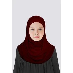 Betül Akbay Kız Çocuk Pratik Başörtü Pamuklu Meryem Model Bordo