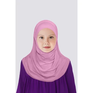Betül Akbay Kız Çocuk Pratik Başörtü Pamuklu Meryem Model Pembe