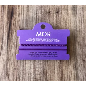 Sokak Kedisi Tasarım Ikili Ip Bileklik (Mor)