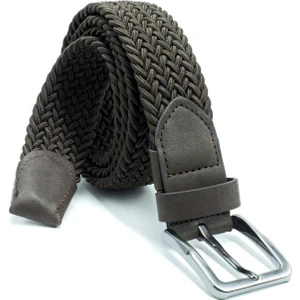 Örgü Lastik Kemer 3,5cm - Şort Kemeri - Kot Kemeri - Kanvas Pantolon Kemeri - Kahverengi