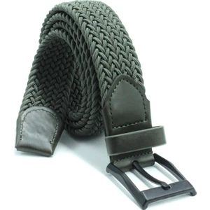 Örgü Lastik Kemer 3,5cm - Şort Kemeri - Kot Kemeri - Kanvas Pantolon Kemeri -Yeşil