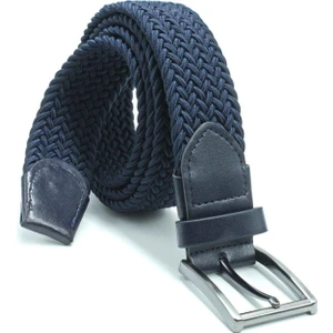 Örgü Lastik Kemer 3,5cm - Şort Kemeri - Kot Kemeri - Kanvas Pantolon Kemeri - Lacivert
