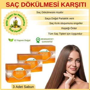 Doğal Saç Dökülmesine Karşı Sabun 140 gr x 3 Adet Tüm Saç Tipleri Için Kepek Karşıtı