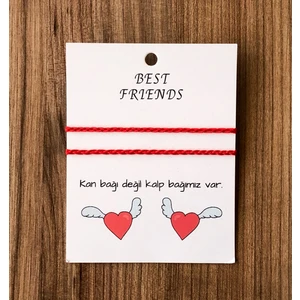 Sokak Kedisi Tasarım Ikili Best Friends Ip Örgü Bileklik (Kırmızı)